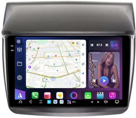 Магнитола для Mitsubishi L200 4, Pajero Sport 2 2006-2016 - FarCar GX094M монитор 9.5" 2K QLED на Android 14, TS20, 6+128Гб, CarPlay, 4G SIM-слот