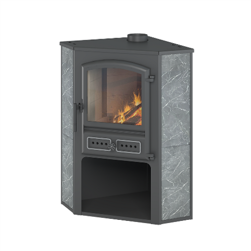 Камин ЭТНА (БКД) угловой "Талькохлорит" Ø 115мм