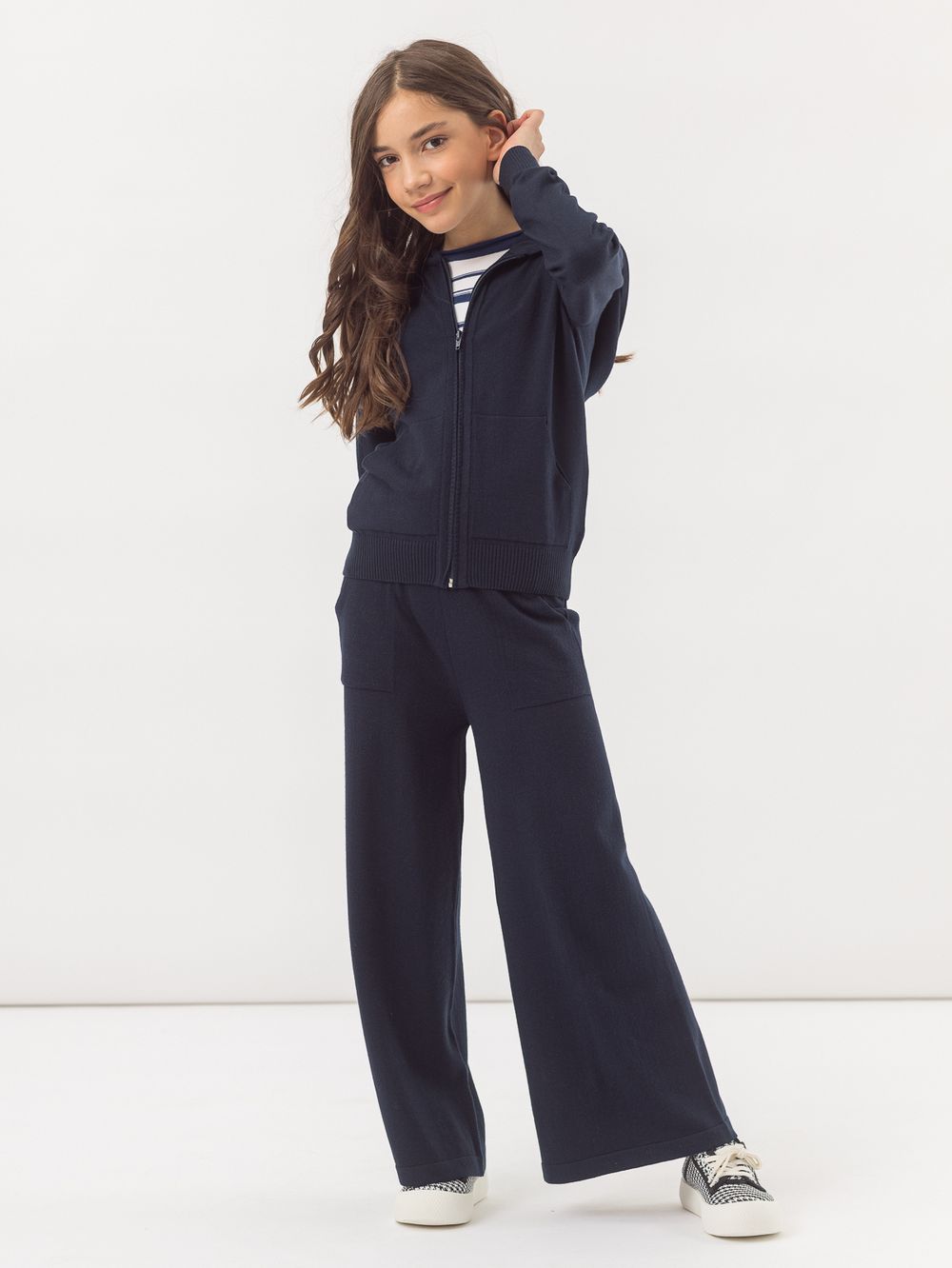 Брюки темно-синие для девочки арт. АТ971