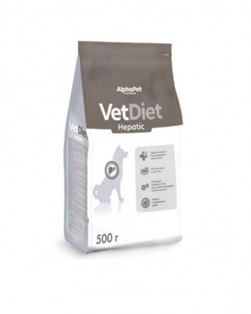 AlphaPet Vet Diet 0,5кг сухой при заболеваниях печени для собак