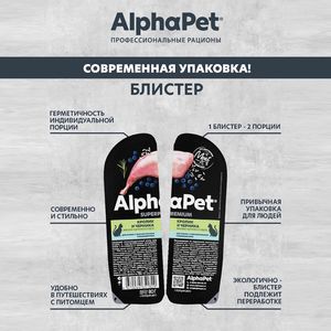 Влажный корм AlphaPet Superpremium для кошек с чувствительным пищеварением «Кролик и черника мясные кусочки в соусе» Влажный корм AlphaPet Superpremium для кошек с чувствительным пищеварением «Кролик и черника мясные кусочки в соусе»