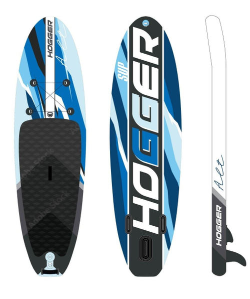 SUP доска HOGGER 9" надувная прогулочная, drop-stich технология.синий