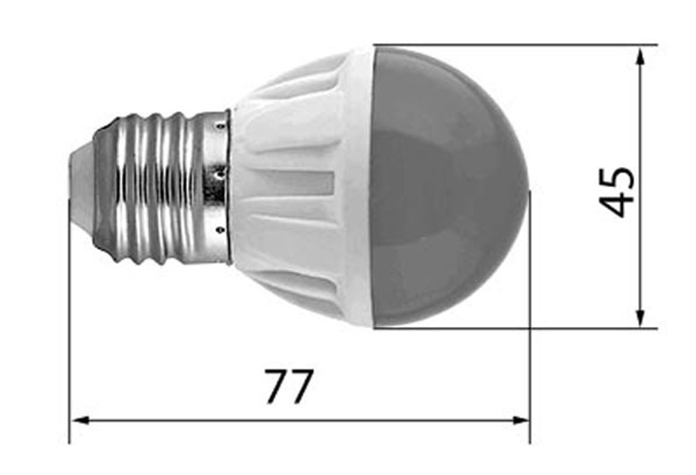 Лампа светодиодная 4W R45 E27 - цвет в ассортименте