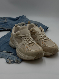 Кроссовки женcкие экокожа арт. 837-5 цвет "песочный"