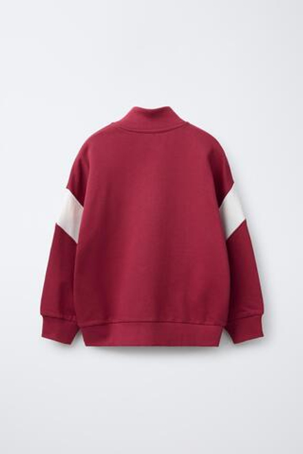 ZARA ТОЛСТОВКА В СПОРТИВНОМ СТИЛЕ С МОЛНИЕЙ, КРАСНЫЙ