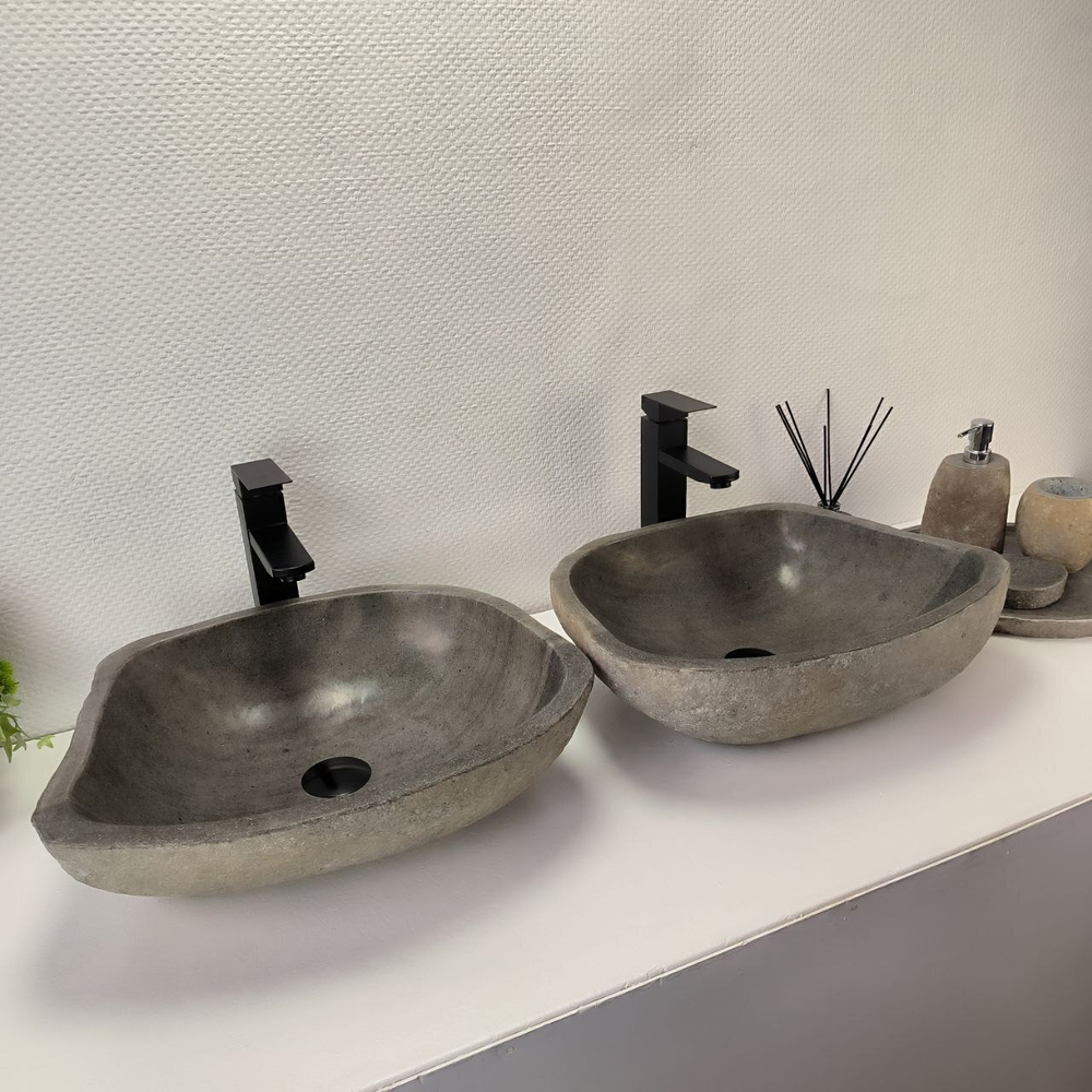 Раковина из речного камня ПАРА! RS-63826 48*38*15 2шт 0126