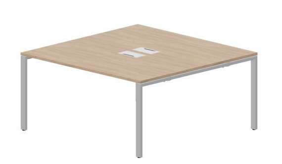 Составной стол Strike на 2 рабочих места 1580х1566х750мм (2 металлических аутлета)