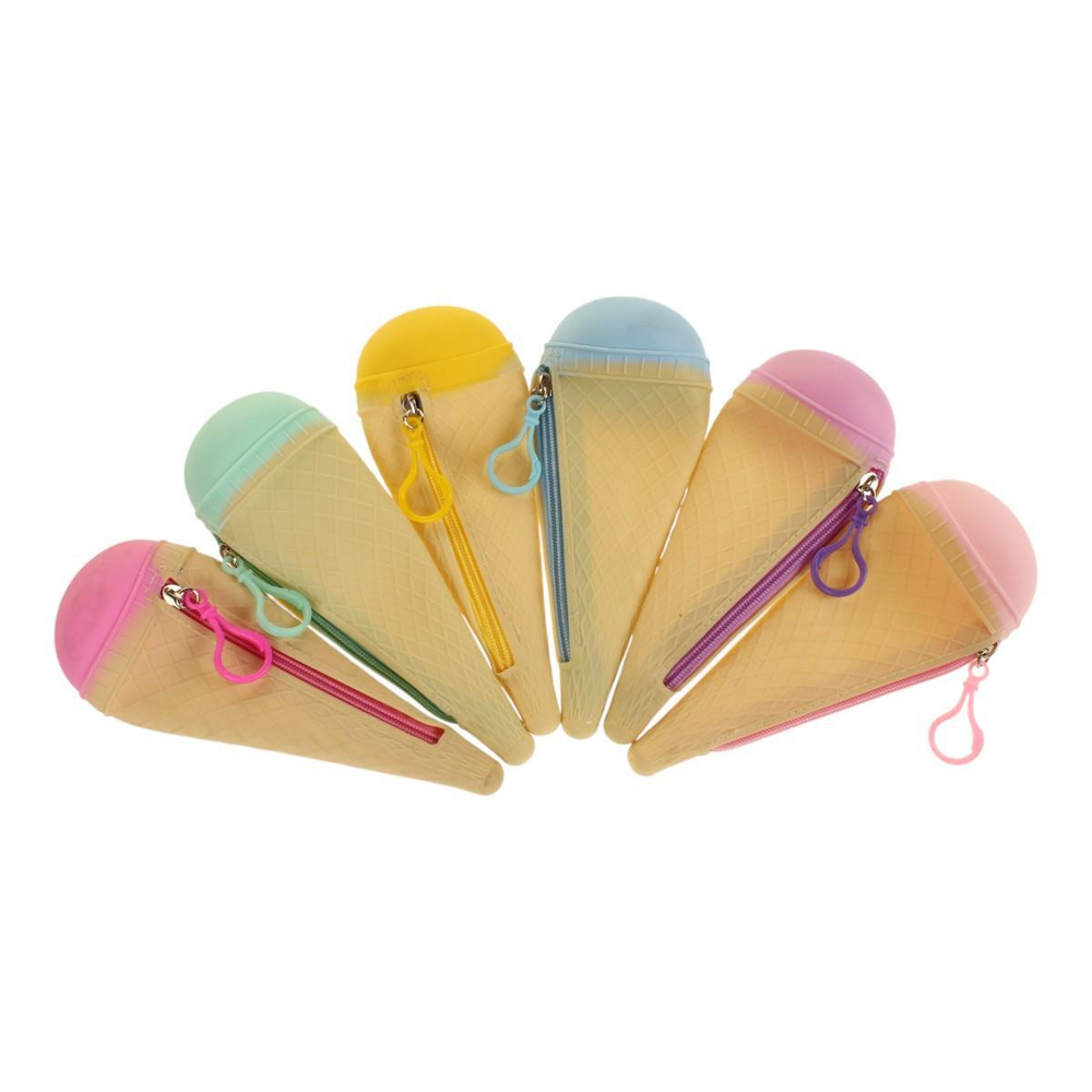 Пенал силиконовый, мороженое21см, 6цветов микс