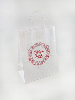 Крафт пакет 260 х 150 х 350 мм "С Новым Годом", 80гр/м2