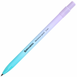 Карандаш механический цанговый 2 мм, BRAUBERG GRADE PASTEL, HB, встроенная точилка, корпус ассорти, 181961
