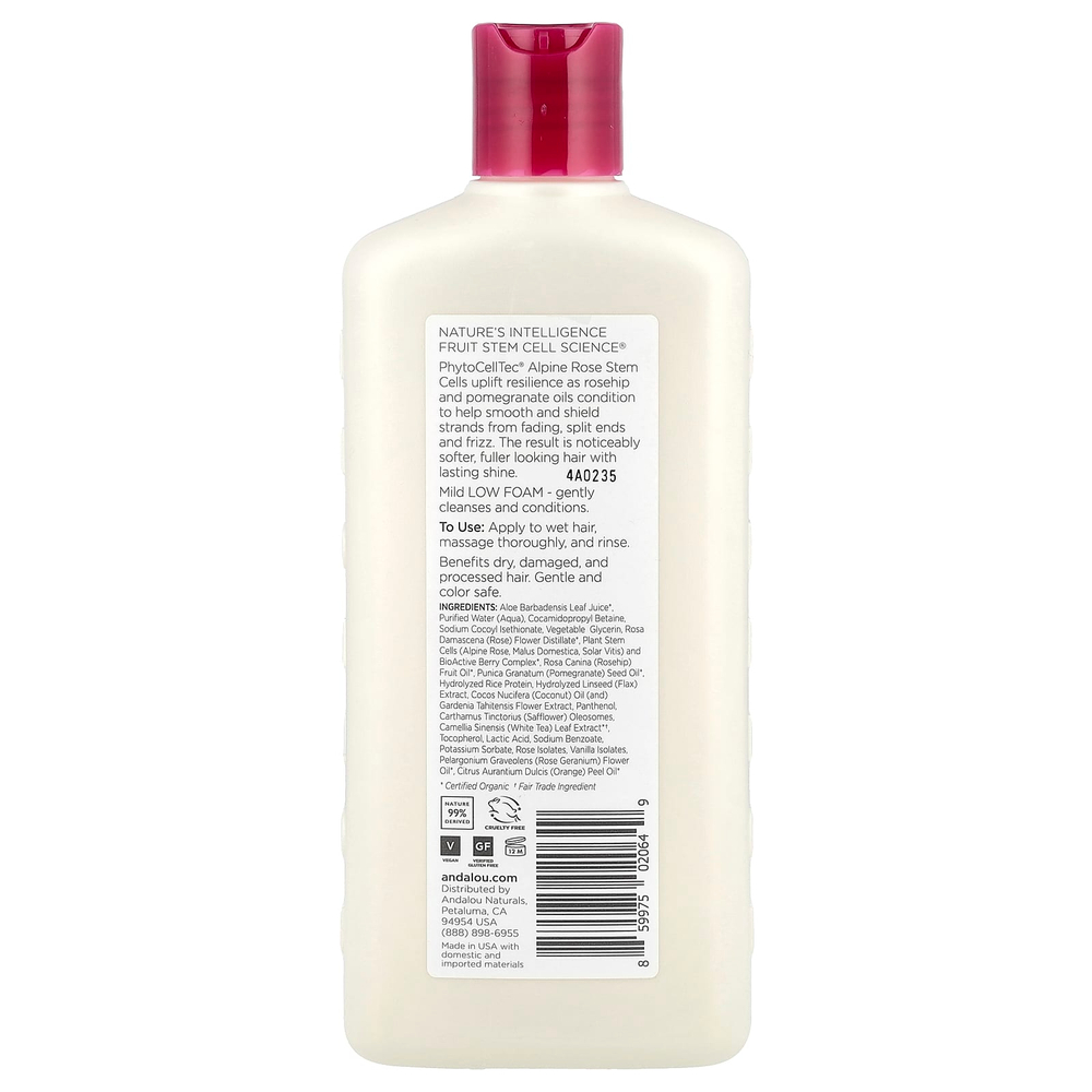 Andalou Naturals, шампунь, для ухода за окрашенными волосами, комплекс 1000 Roses®, 340 мл (11,5 жидк. унции)