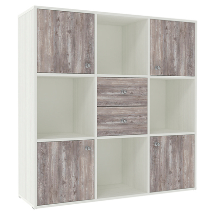 Стеллаж КарИВи Джери Белое Дерево Бетон