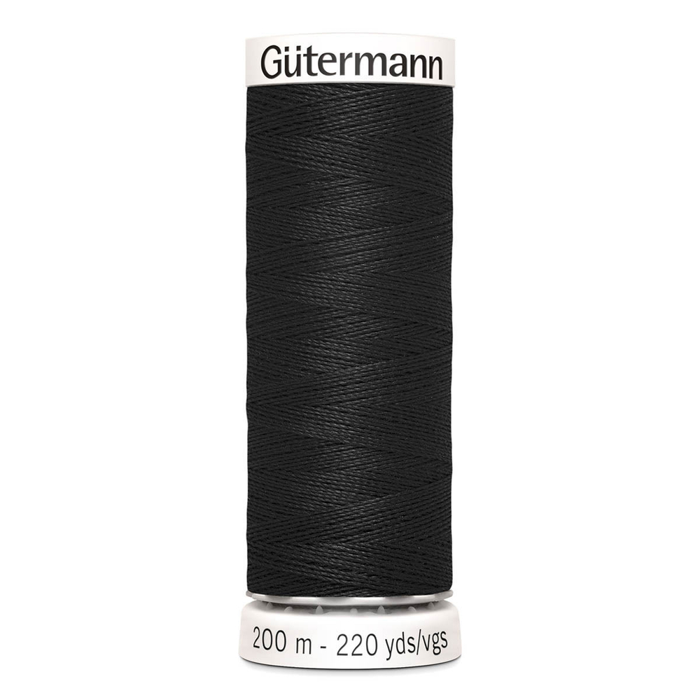 01 Нить Sew-All 100/200 м для всех материалов, 100% полиэстер Gutermann 748277 (000 черный)