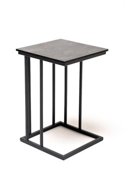 "Тулон" интерьерный стол из HPL квадратный 40х40, H60, цвет "серый гранит"