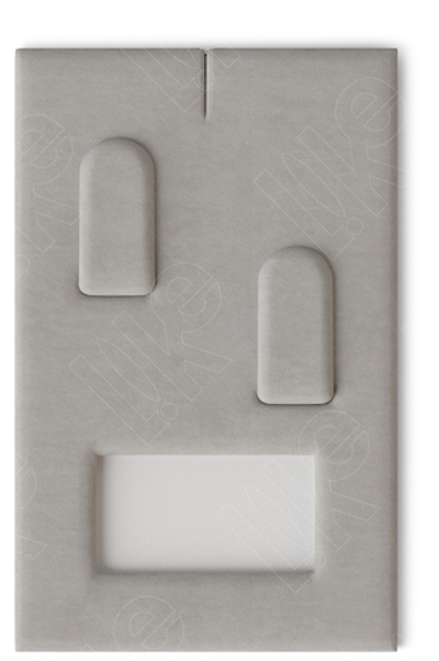 Вкладыш 13/наклонный/для 2 колец/2 вертикальных язычка/окошко для бирки/прорезь для нитки