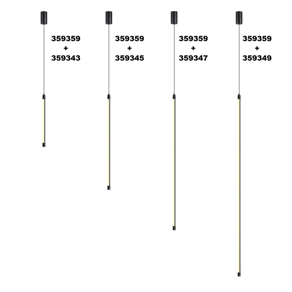 359359 KONST NT24 052 черный Корпус накладной с драйвером для подвесного вертикального монтажа светильников 359343-359358 IP20 8-24W 170-265V VITZ