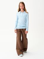 Джемпер поло для девочки1327 небесно-голубой