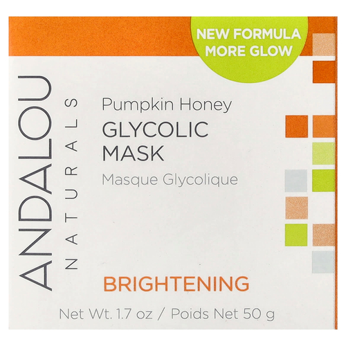 Andalou Naturals, гликолевая осветляющая маска, тыква и мед, 50 г (1,7 унции)