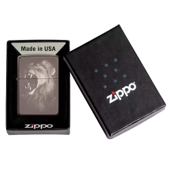 Зажигалка Zippo 49433 Lion Design, Black Ice