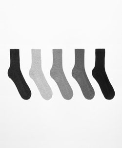 Oysho 5 пар хлопковых классических носков, серый