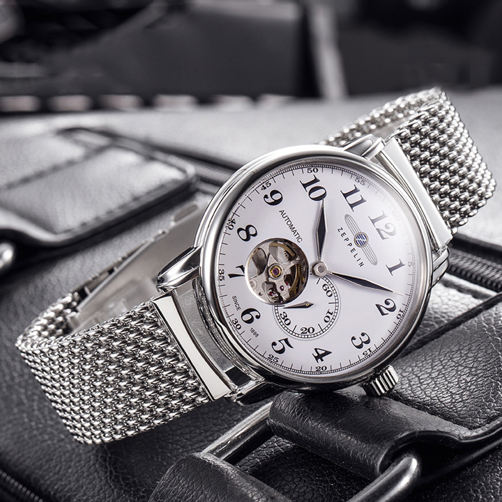 ZEPPELIN Piaget Collection Automatic Mechanical Movement Men"s Watches Watch 40 White Dial