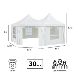 Шатер для мероприятий Green Glade Octagon (сторона 250 см, площадь 30 м²)
