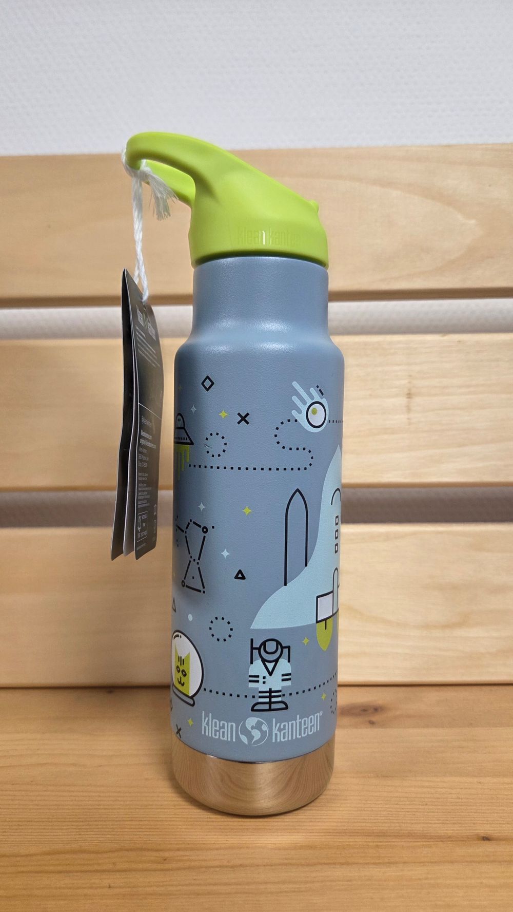 Детская термобутылка Klean Kanteen Insulated Kid Classic Flip Sport 12oz (355 мл) Launch Plan (вмятина на донышке)