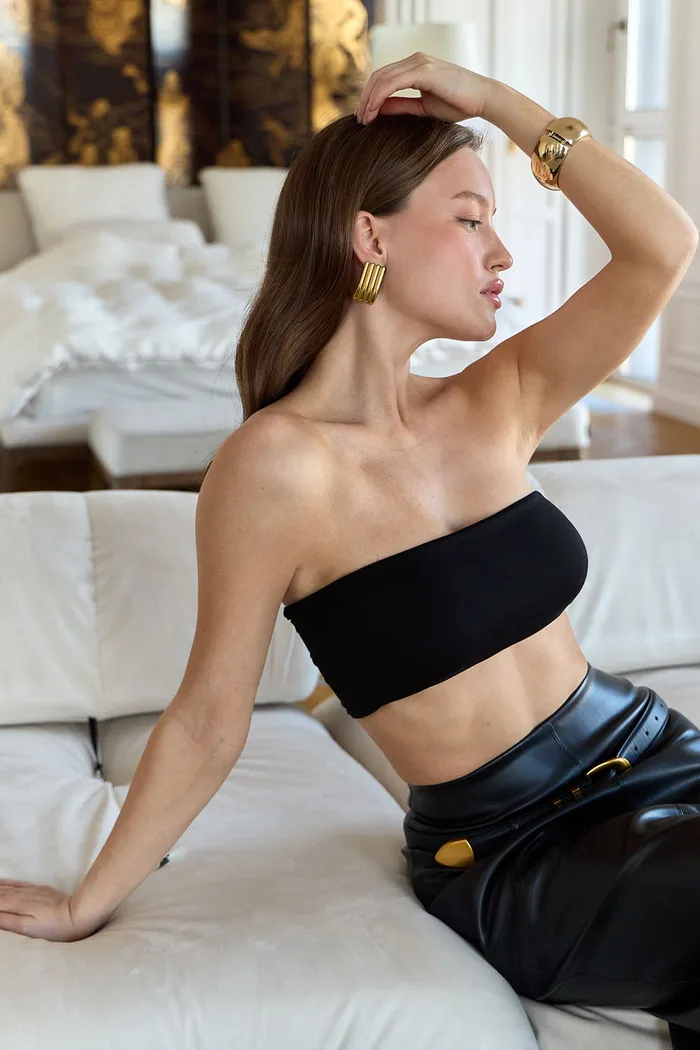Топ-бандо из модала черного цвета