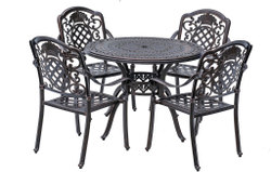 Обеденный комплект из литого алюминия стол Орхидея(100см) + 4 кресла Гуерлайн
