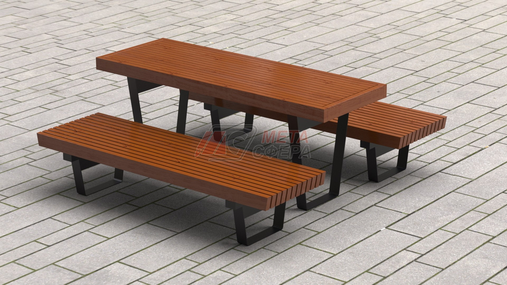 Стол уличный с лавками Rail Road 02
