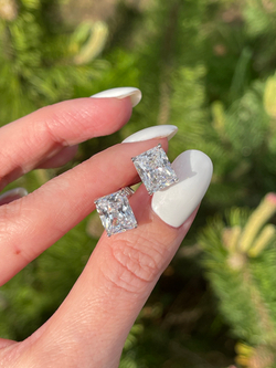 Серьги-гвоздики прямоугольные люкс