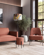 Кресло лаунж Бостон велюр рельефный коралловый