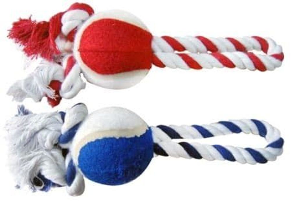 Игрушка д/собак КАНАТИК С МЯЧОМ 2узла 125-135г 22см  Fauna International