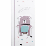 Кровать детская Mini Loft 3D - Oh my bear поперечный маятник (белый) 1200х600