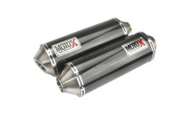 Full Exhaust System for Honda CRF250L-M-Rally (2012-2020). Made in Thailand. MOTO-X Twin Carbon