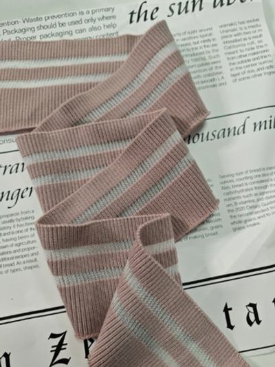 Манжет одинарный, 6см ×100см. Пудра с прозрачной полосой