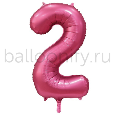 Шар ЦИФРА 2 Сатин Pomegranate 40" 102 см
