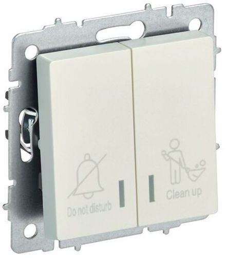 Выключатель 2-кл. BRITE 10А ВС10-2-9-БрЖ для отелей с индик. механизм жемчуж. IEK BR-V20-2-10-K36