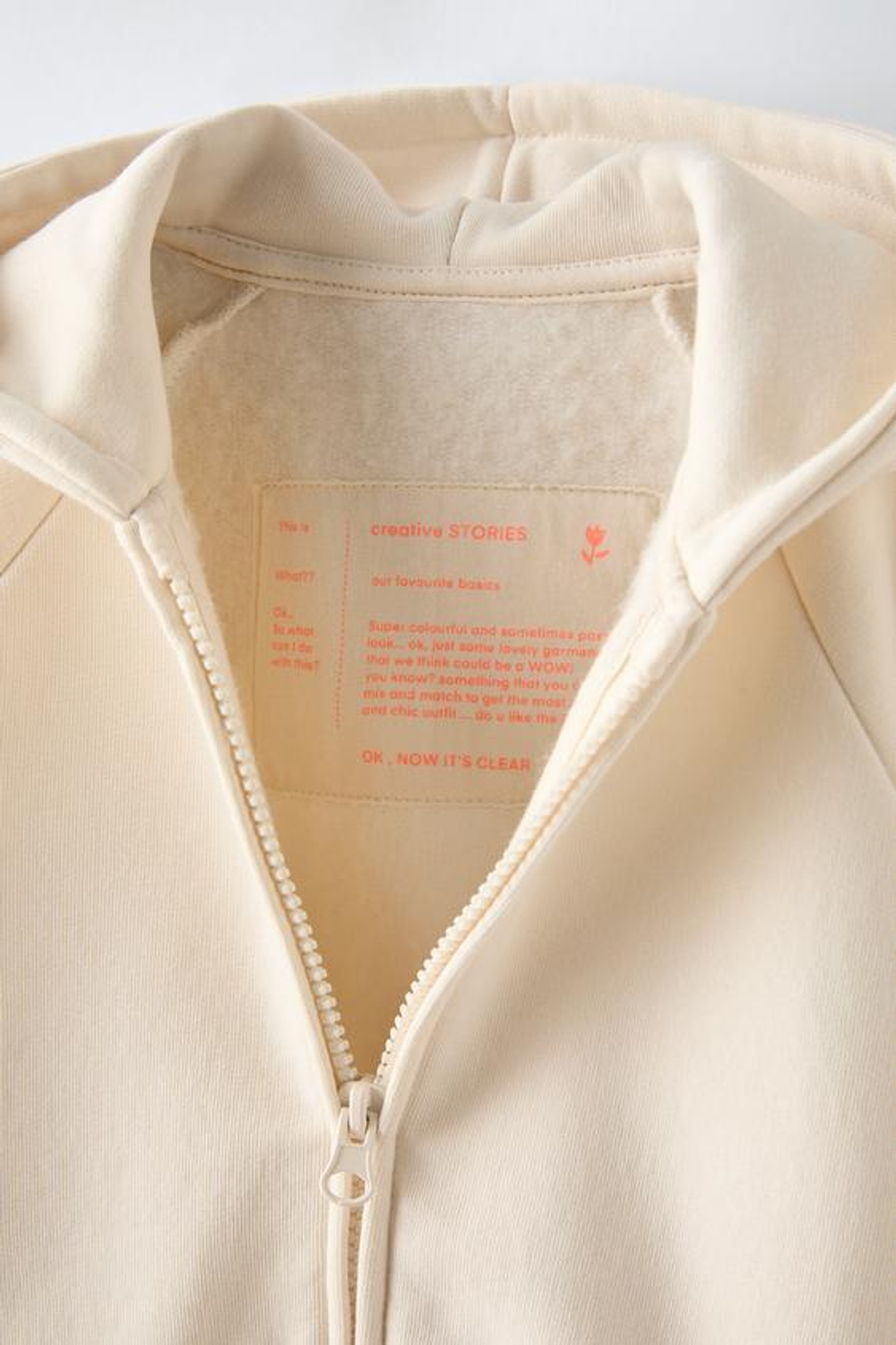 ZARA ХУДИ С ВЫШИВКОЙ, ЭКРЮ