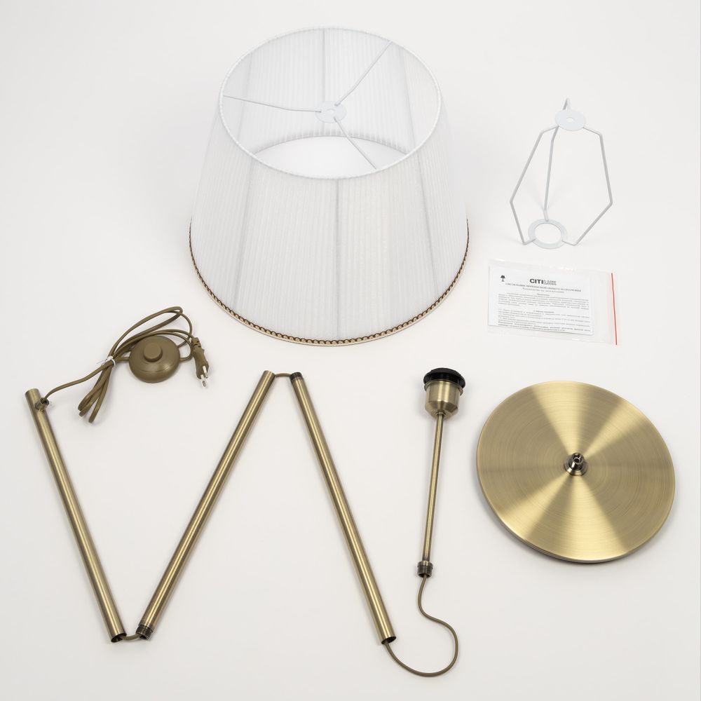 Citilux Линц CL402980 Торшер бронза с белым абажуром