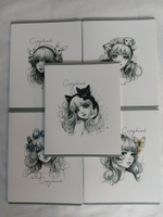 Тетради 48 листа А5+.  "ИМБА-Леди", общая, клетка. Формат А5+ (163*203 мм). Арт.120022. С полями. Комплект 5 шт.