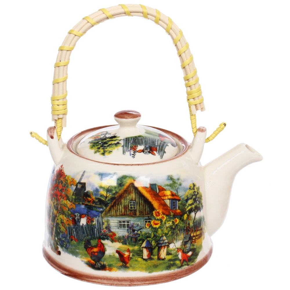 Чайник заварочный керамический 700мл с ситом «Пейзаж»