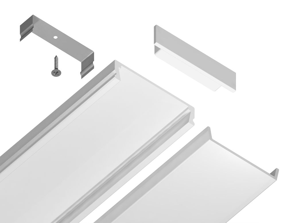 Ambrella Алюминиевый профиль накладной 23.8*6 для светодиодной ленты до 20мм Alum Profile GP1800WH