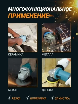 Болгарка электрическая УШМ с регулировкой оборотов 125, шлифовальная машинка