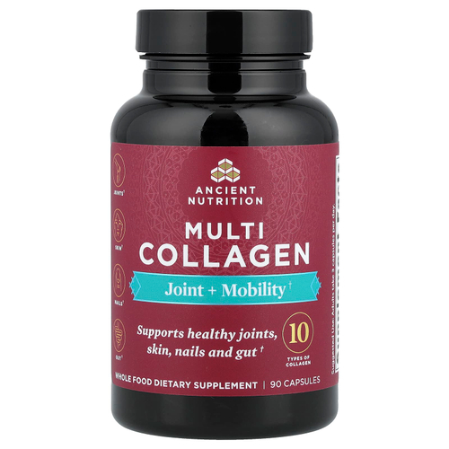 Ancient Nutrition, комплекс коллагенов, для суставов и подвижности, 90 капсул
