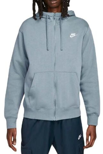 Мужская теннисная кофта Nike Swoosh M Club Hoodie FZ BB - ashen slate/ashen slate/white