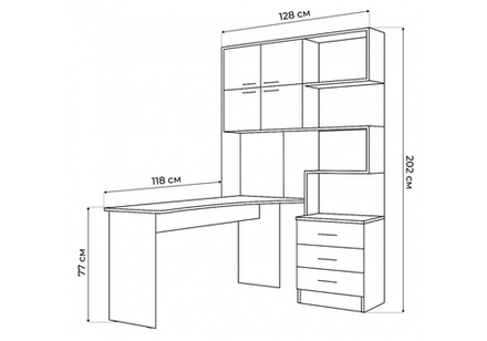 Компьютерный стол Woodville Эльброни левый белый