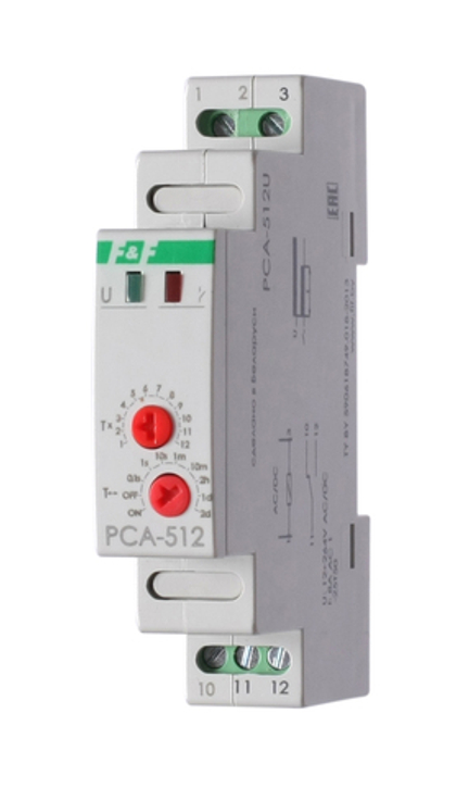 Реле времени PCA-512U 8А 12-264В AC/DC 1 перекл. IP20