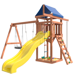 Детская площадка с качелями лодочка и гнездом 60 см IgroWoods для улицы и дачи