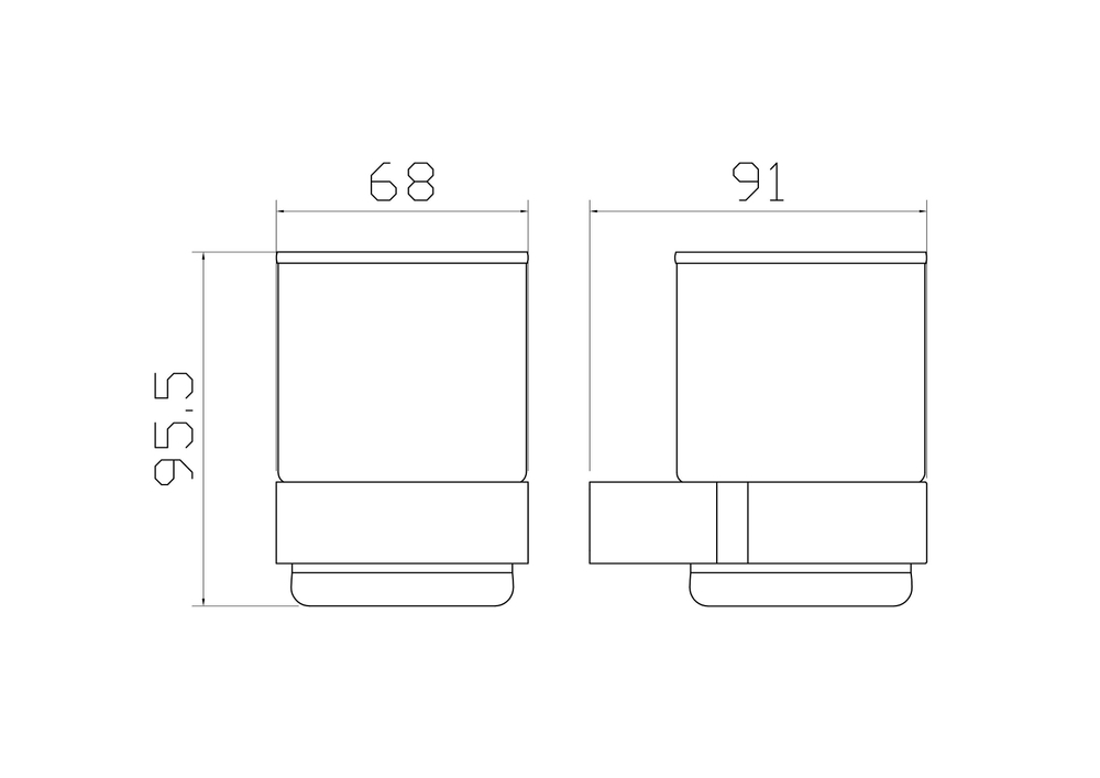 Стакан для зубных щеток с держателем WONZON & WOGHAND CARBON, Черный (WW-7721)